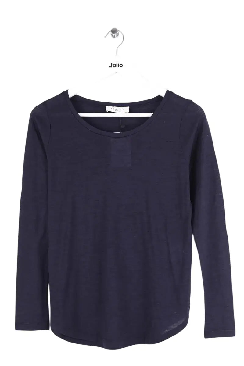 Top Sandro Bleu en Laine, taille S - Seconde Main