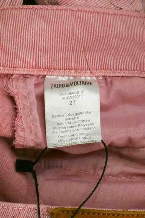 Jean droit Zadig & Voltaire Rose en Coton