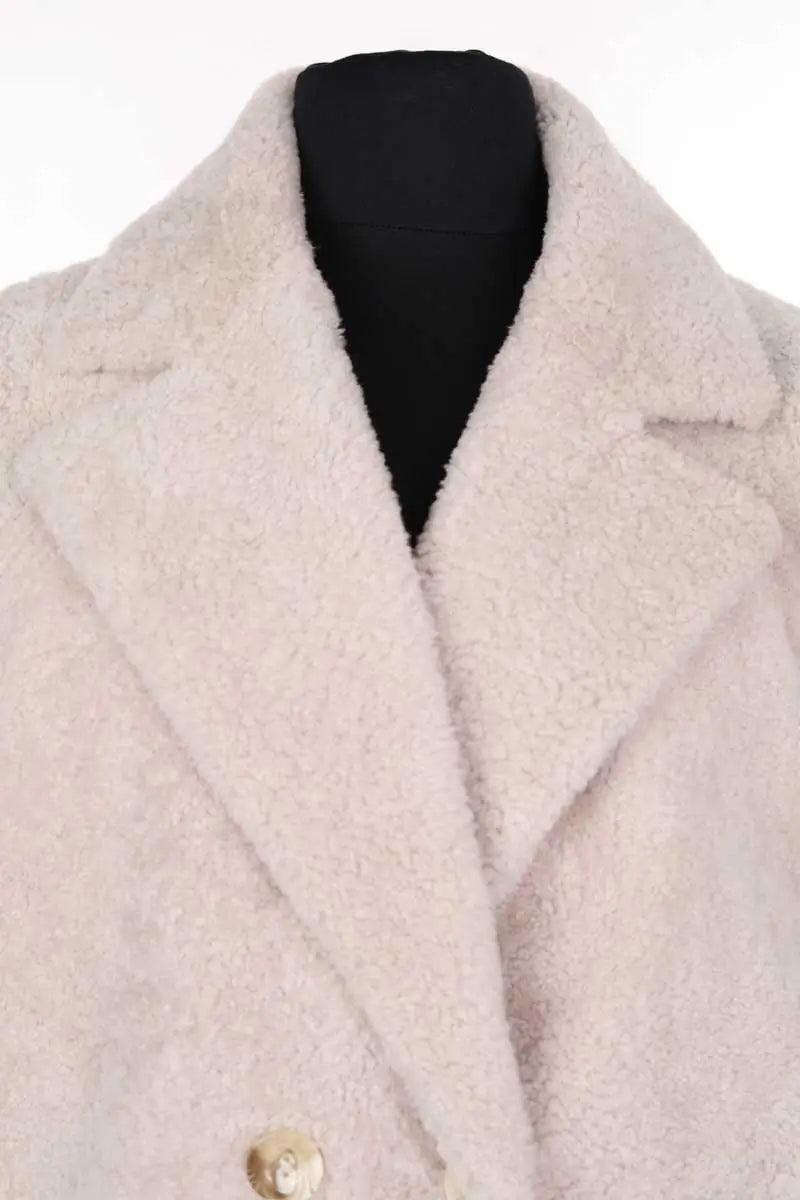 Manteau Hotel Particulier Beige en Cuir