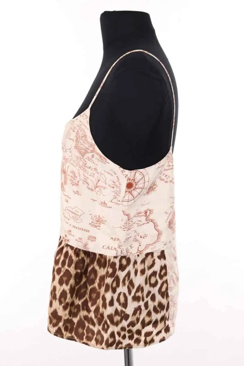 Top sans manche La Prestic Ouiston Beige en Soie