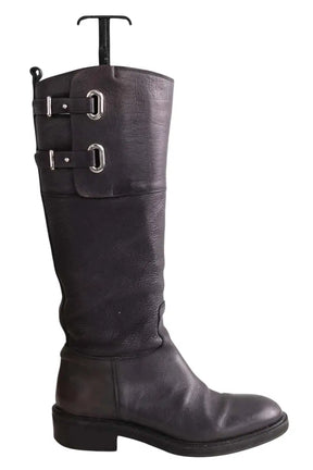 Bottes Sartore Noir en Cuir, taille 37 - Seconde Main