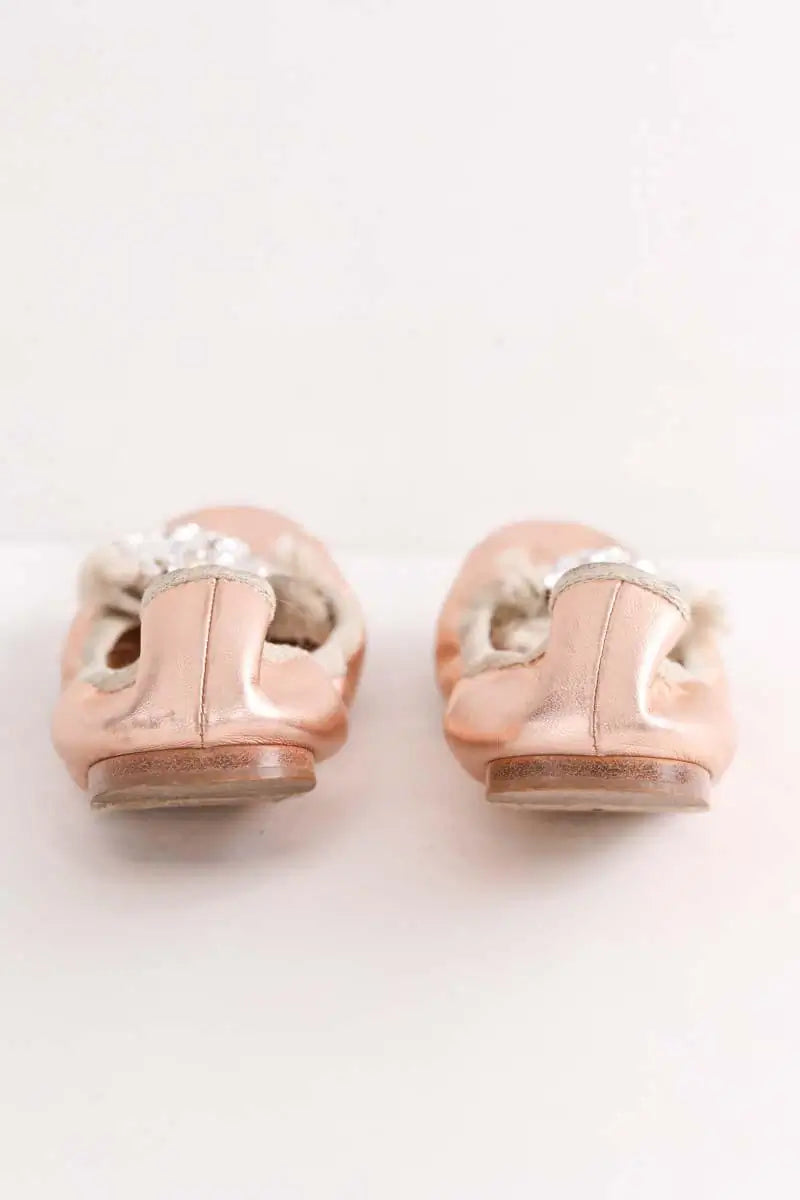 Ballerines Miu Miu Rose en Cuir