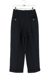 Pantalon Sandro Marine en Laine, taille S - Seconde Main