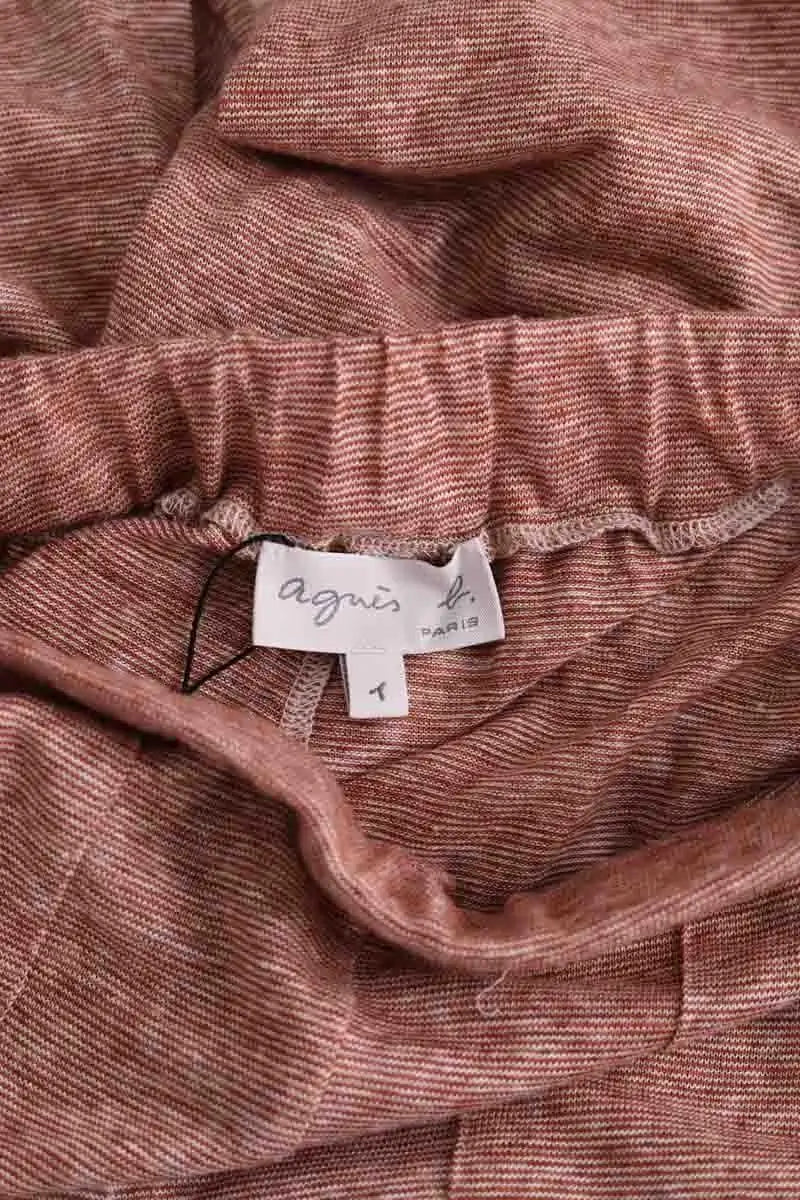 Pantalon droit Agnès B. Beige en Lin
