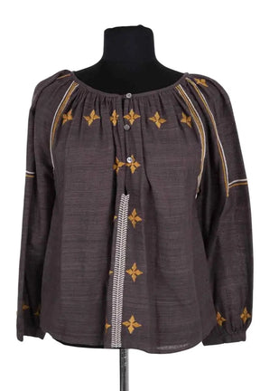 Blouse Soeur Anthracite en Soie, taille XS - Seconde Main