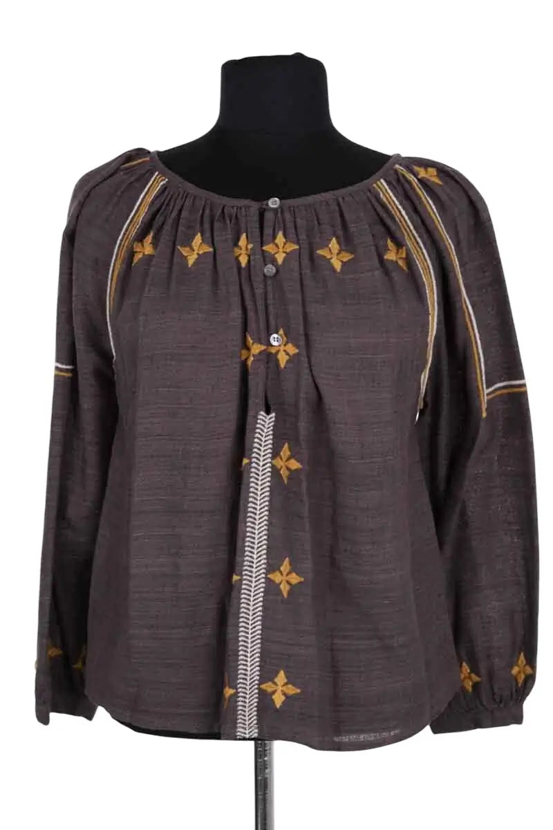 Blouse Soeur Anthracite en Soie, taille XS - Seconde Main