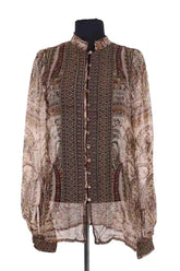 Blouse Laurence Bras Marron en Viscose, taille XS - Seconde Main