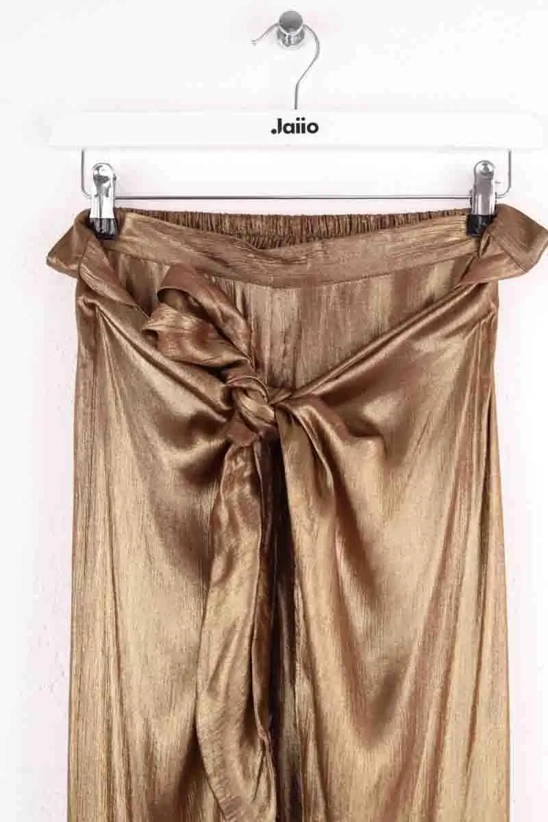 Pantalon droit Mes Demoiselles Bauma Doré en Viscose