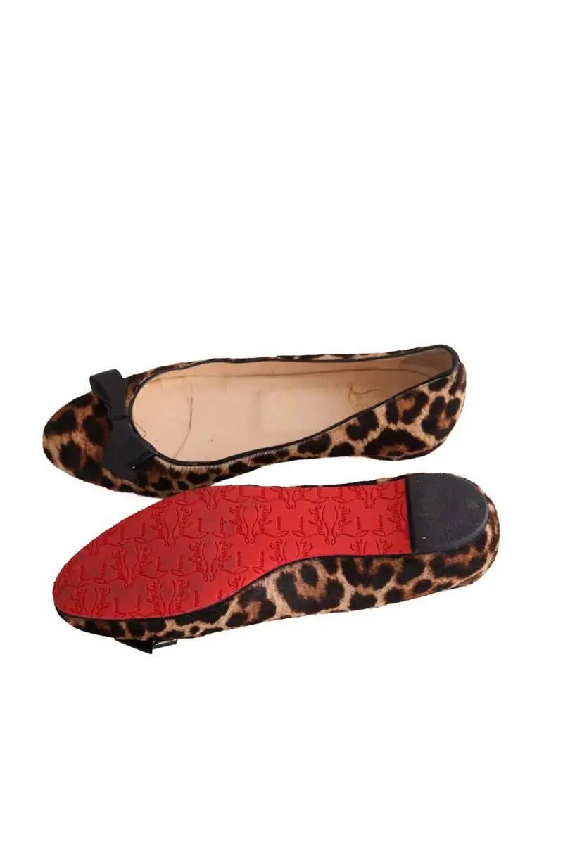 Ballerines Christian Louboutin Marron en Cuir