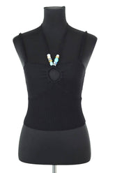 Top sans manche Tresse  Noir