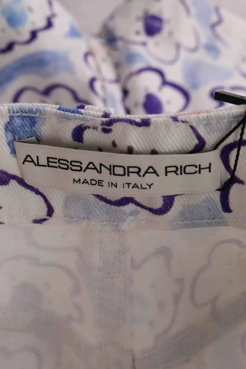 Mini short Alessandra Rich Bleu en Coton