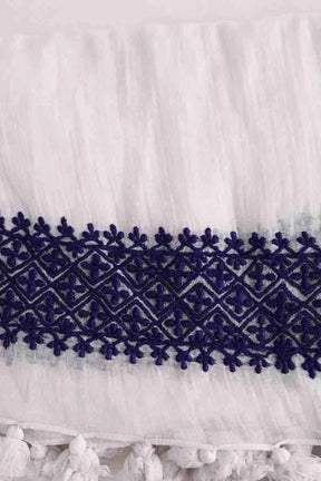 Étole Antik Batik Blanc en Coton