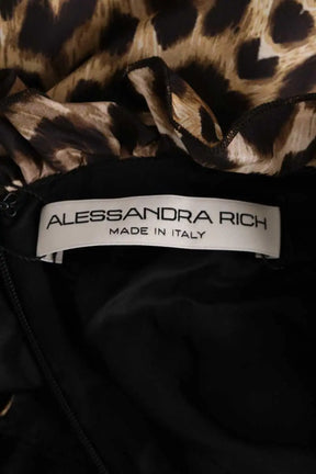 Robe Alessandra Rich Marron en Soie
