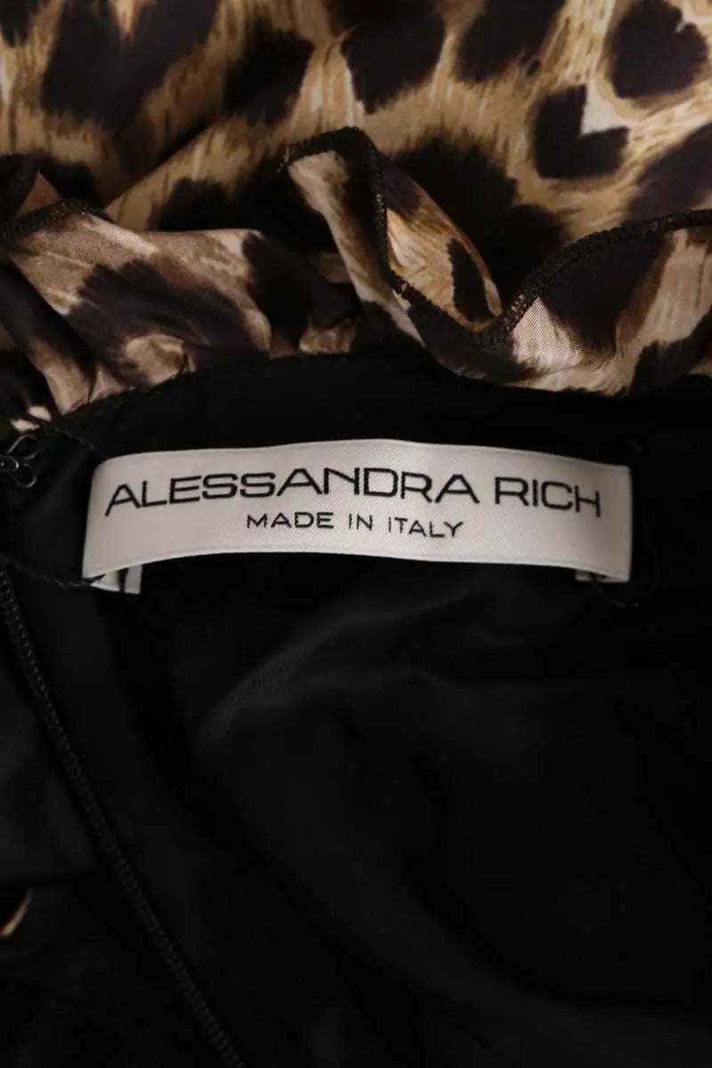 Robe Alessandra Rich Marron en Soie