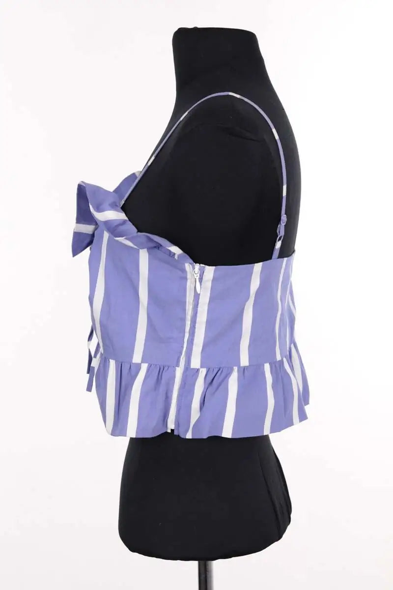 Top sans manche Maje Bleu en Coton