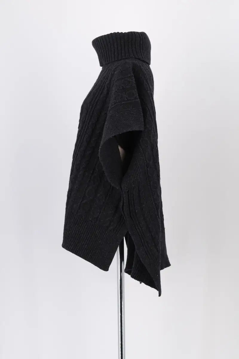 Poncho Chloé Noir en Laine