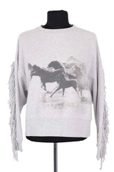 Sweatshirt Munthe Gris en Coton, taille S - Seconde Main