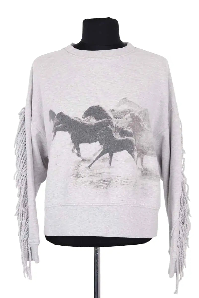 Sweatshirt Munthe Gris en Coton, taille S - Seconde Main