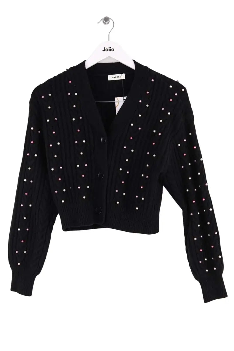 Cardigan Sandro Noir en Synthétique, taille S - Seconde Main