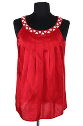 Top sans manche Moschino Rouge en Soie, taille S - Seconde Main