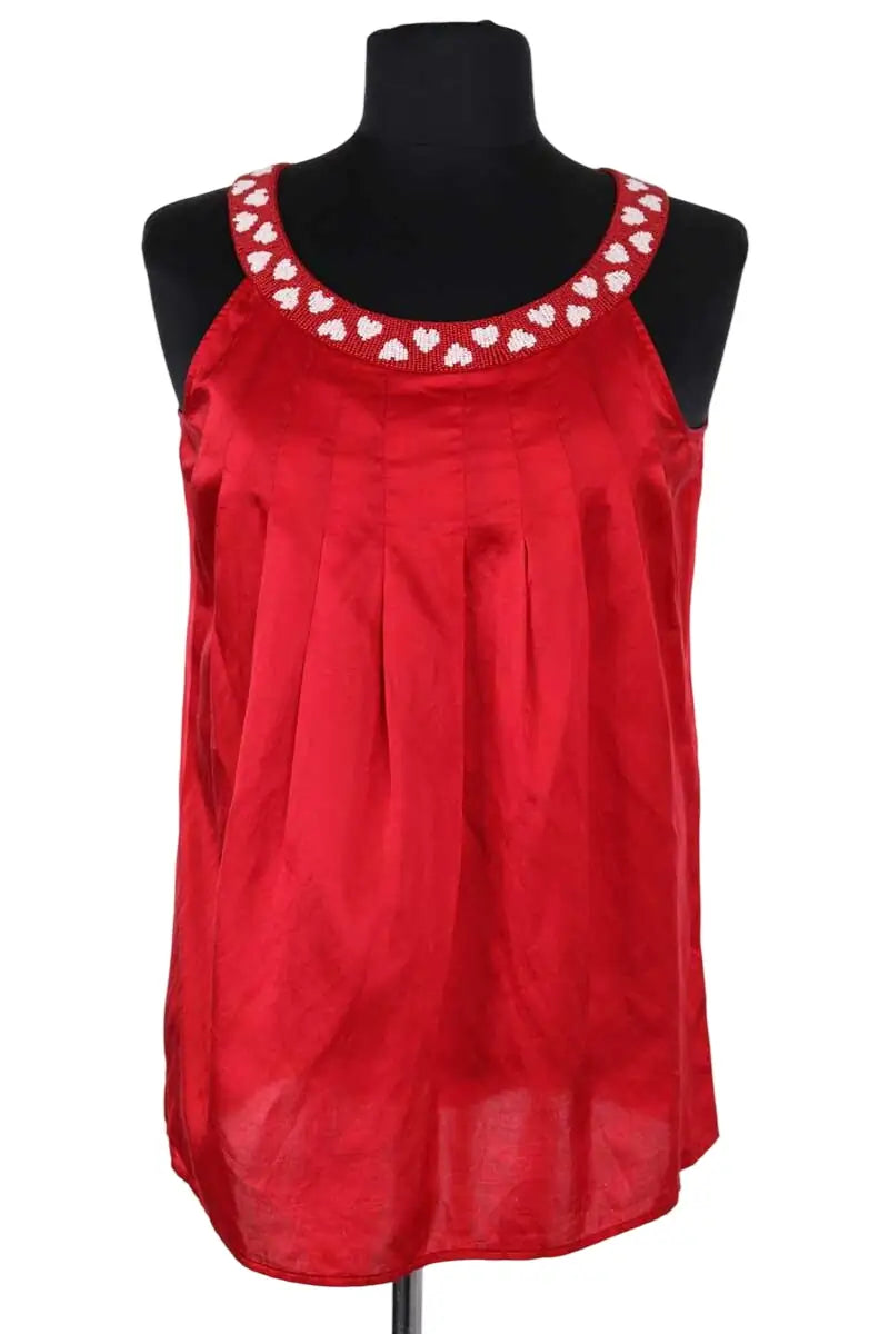 Top sans manche Moschino Rouge en Soie, taille S - Seconde Main