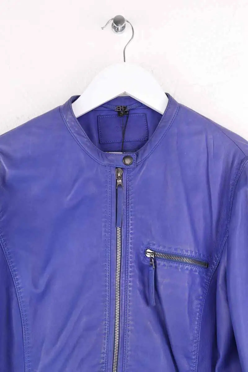 Blouson Boss Bleu en Cuir