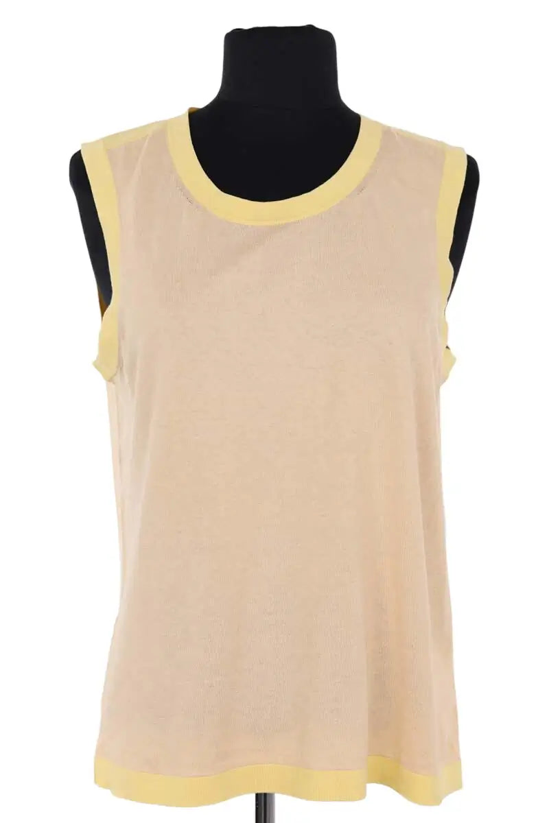 Top sans manche Paule Ka Beige en Soie, taille XL - Seconde Main