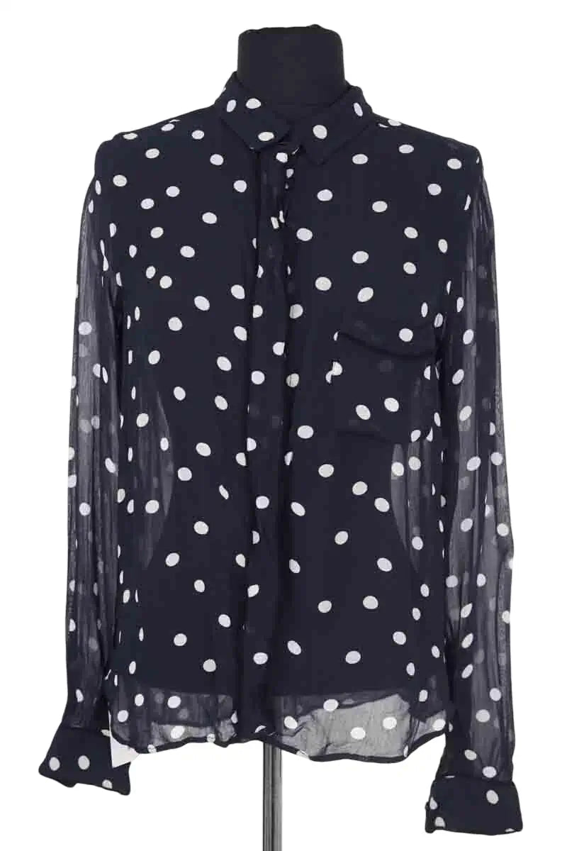Chemise Ganni Marine en Synthétique, taille XS - Seconde Main
