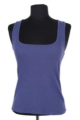 Top Sézane Bleu en Coton, taille S - Seconde Main