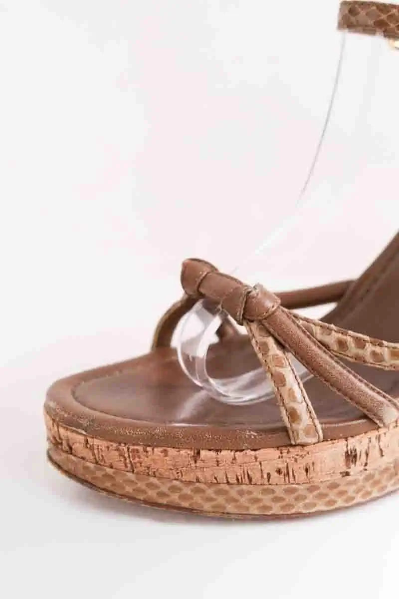 Sandales Louis Vuitton Marron en Cuir