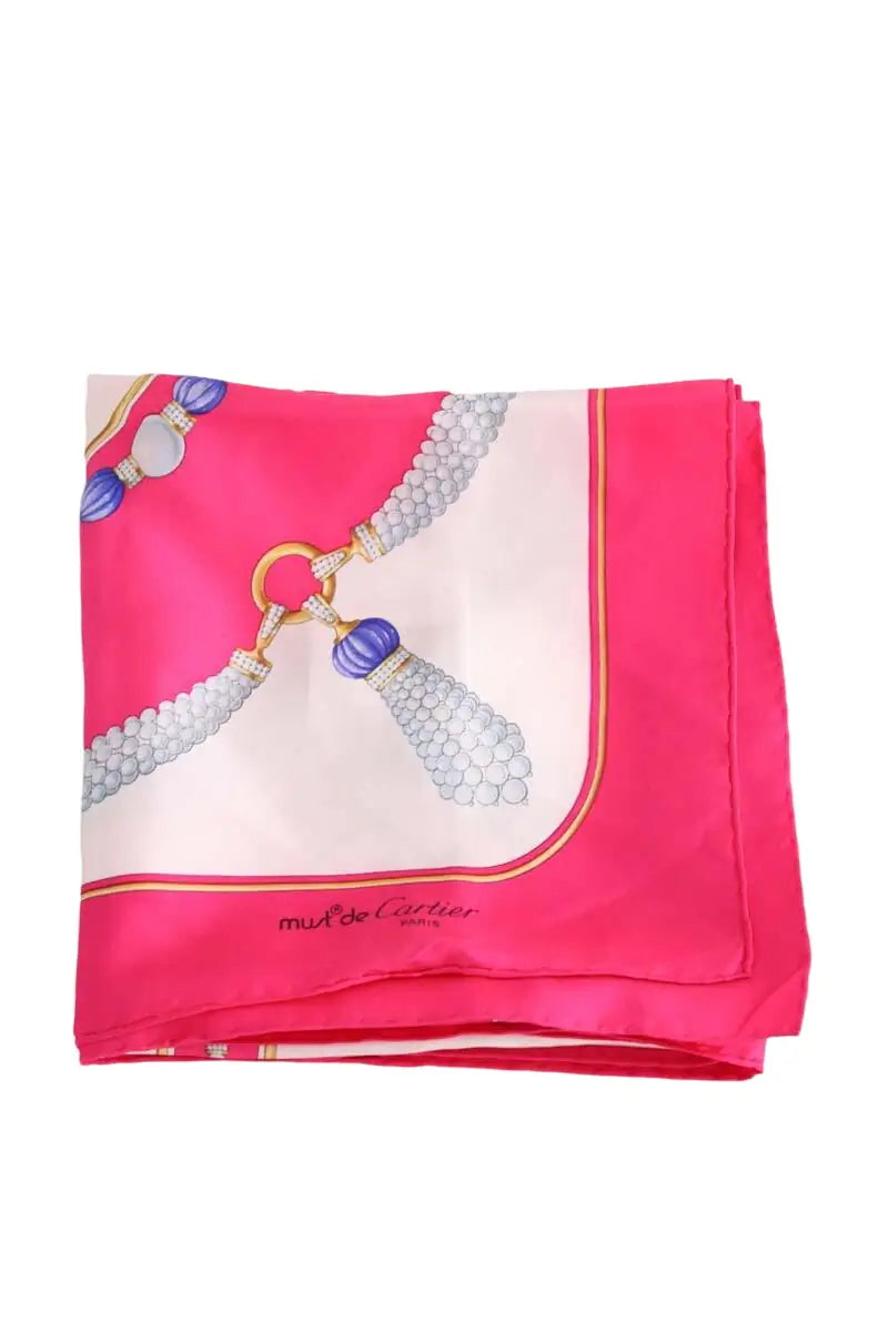 Carré Cartier Rose en Soie - Seconde Main