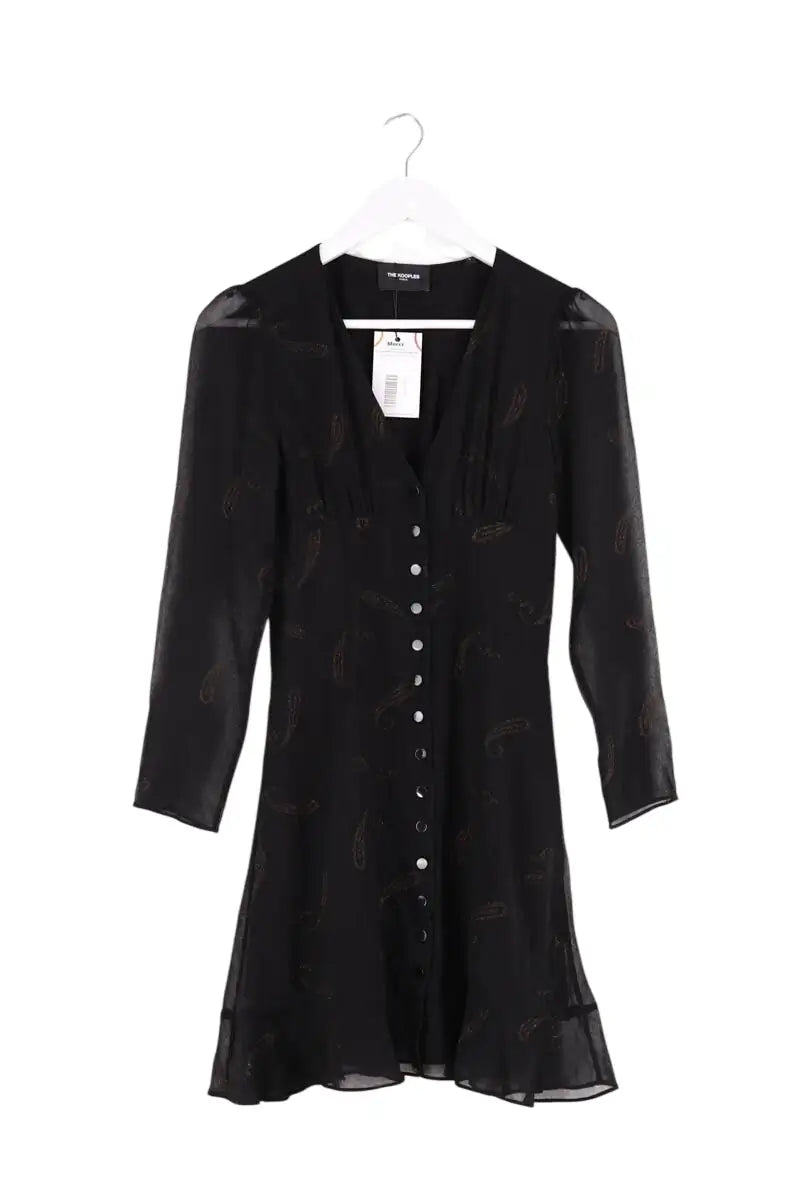 Robe The Kooples Noir en Synthétique, taille XS - Seconde Main