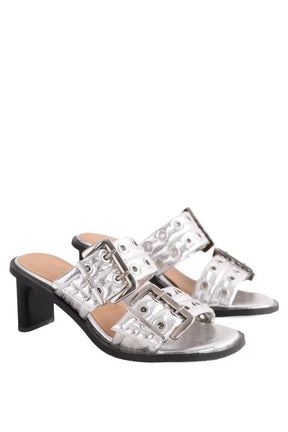Talons Ganni Argent en Cuir