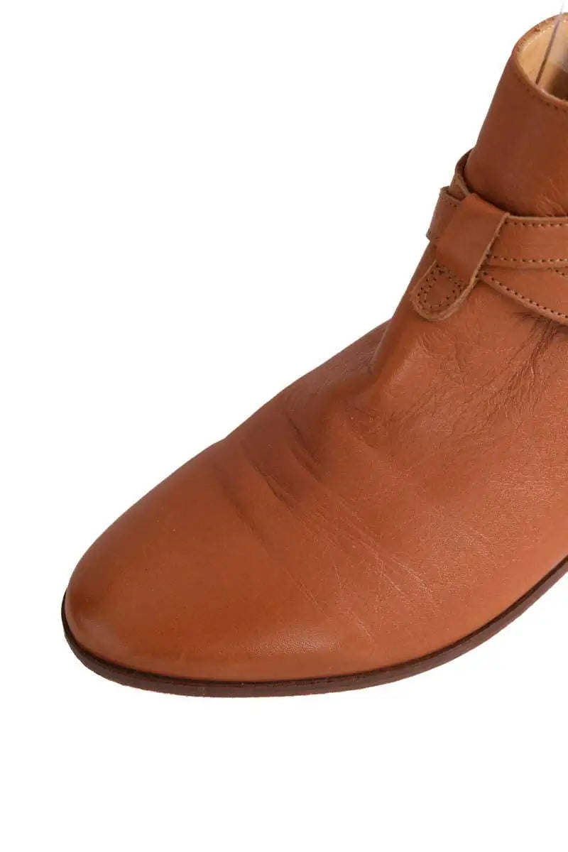 Boots à boucles Sézane Camel en Cuir