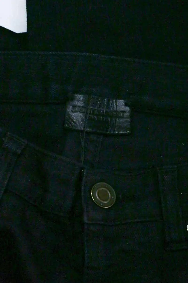 Jean droit Saint Laurent Noir en Coton