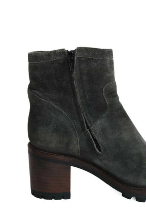 Boots à boucles Free Lance Vert en Daim