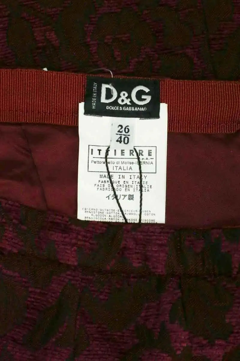 Jupe Dolce & Gabbana Bordeaux en Coton