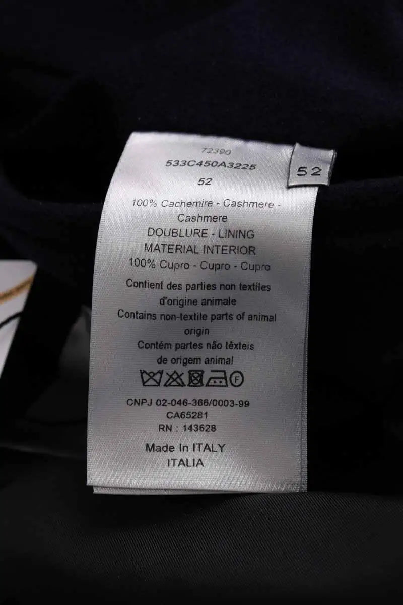 Manteau Dior Bleu en Cachemire