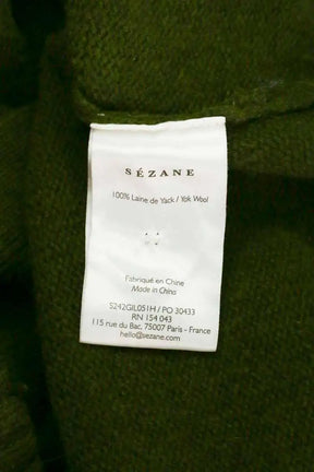 Cardigan Sézane Vert en Laine