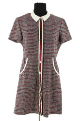 Robe Maje Rouge en Tweed, taille L - Seconde Main