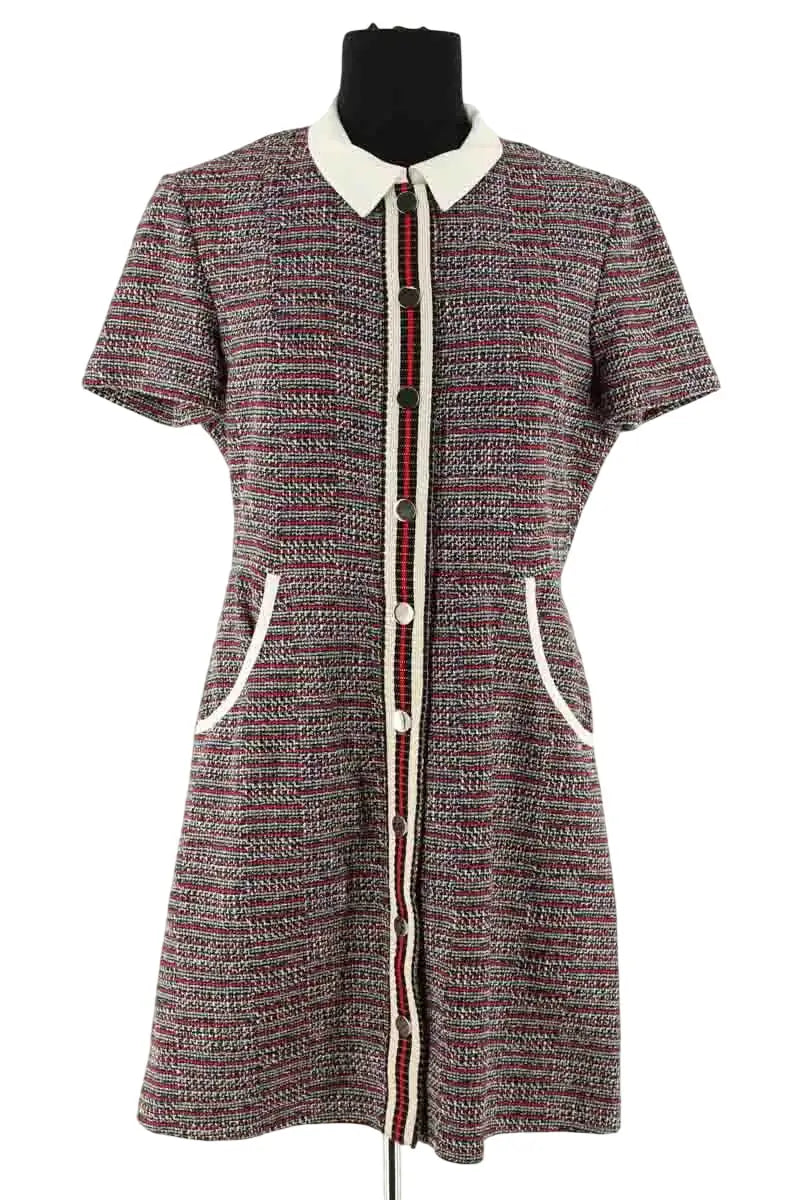 Robe Maje Rouge en Tweed, taille L - Seconde Main