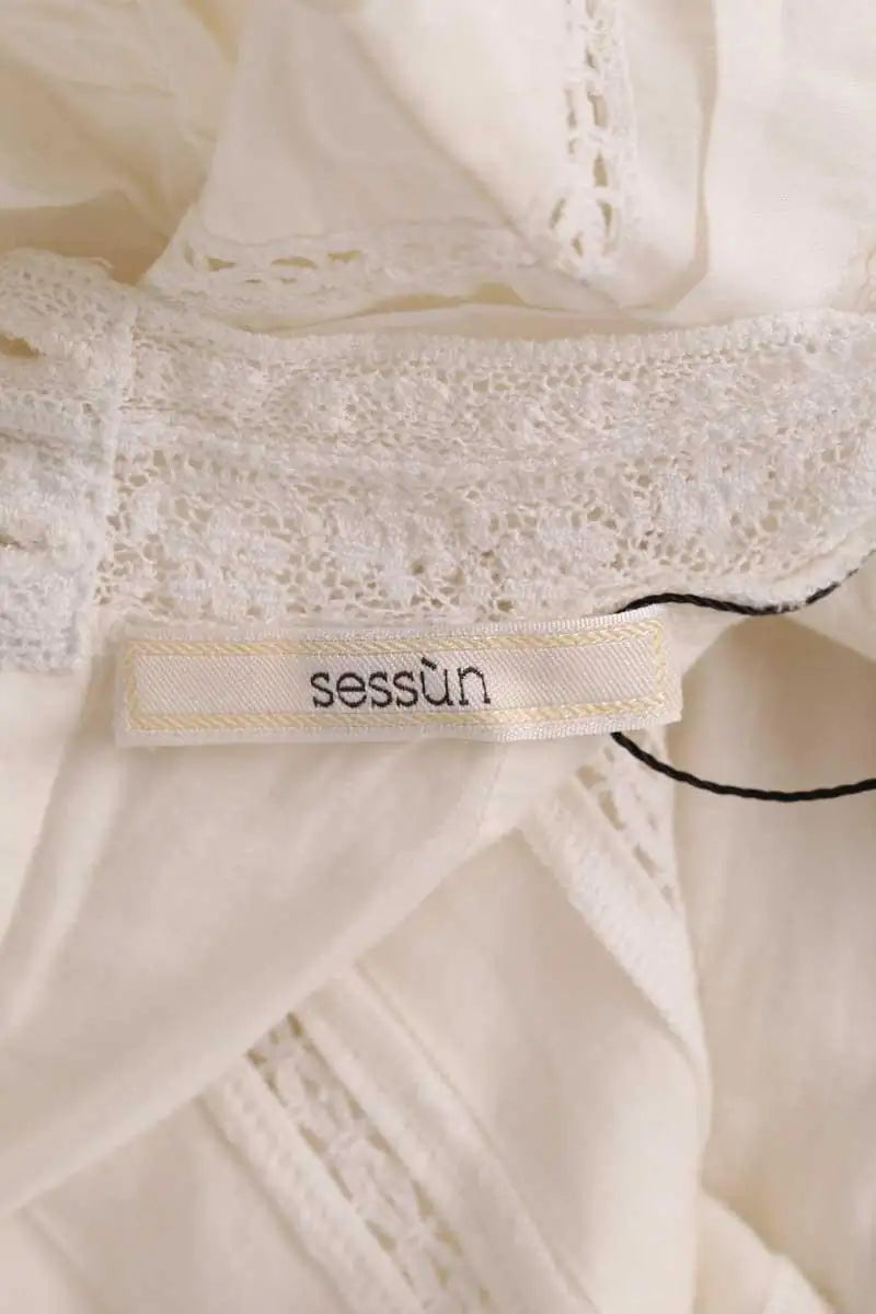 Robe Sessun Blanc en Coton