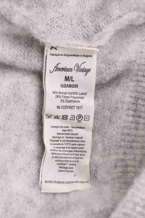 Cardigan American Vintage Gris en Laine