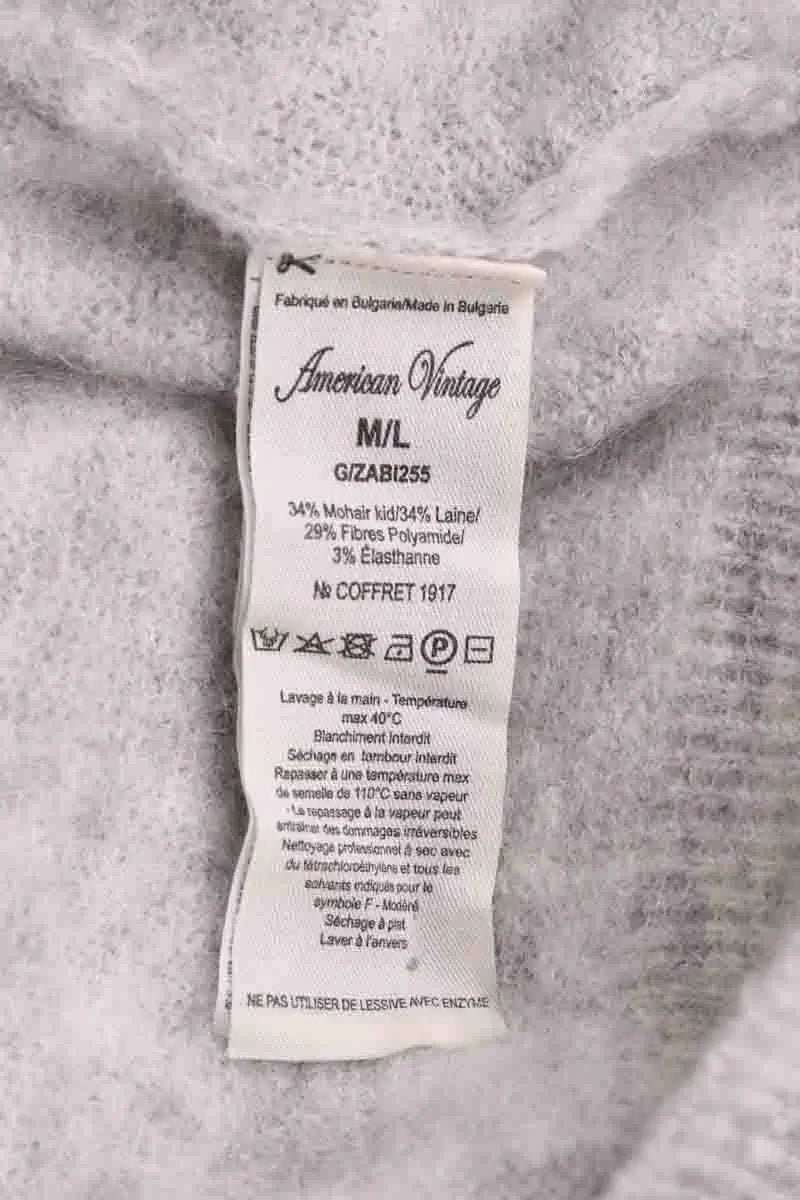 Cardigan American Vintage Gris en Laine