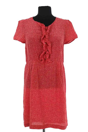 Robe Sandro Rouge en Soie, taille S - Seconde Main