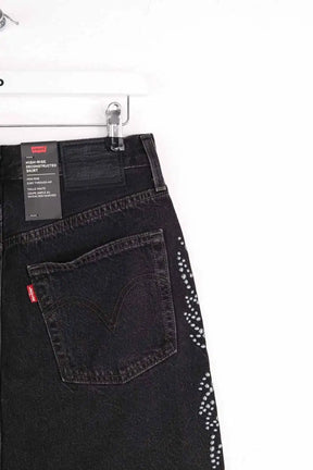 Mini jupe Levi's High rise deconstructed skirt Noir en Coton