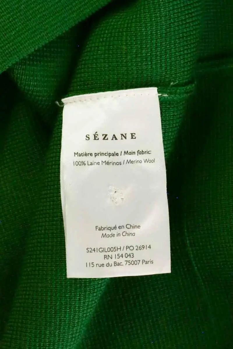 Cardigan Sézane Vert en Laine