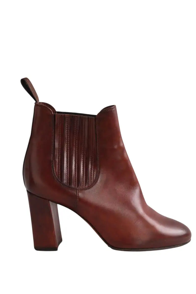 Boots Santoni Marron en Cuir, taille 35 - Seconde Main