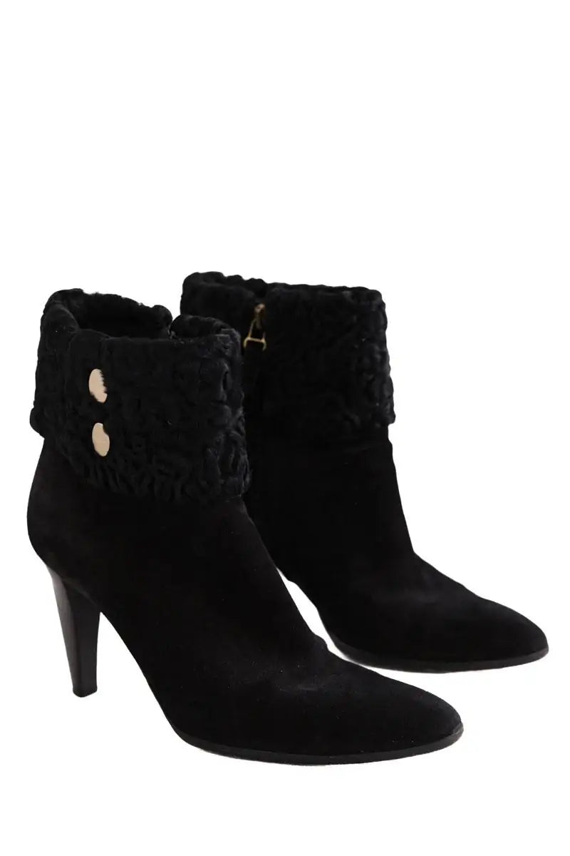 Boots Salvatore Ferragamo Noir en Daim