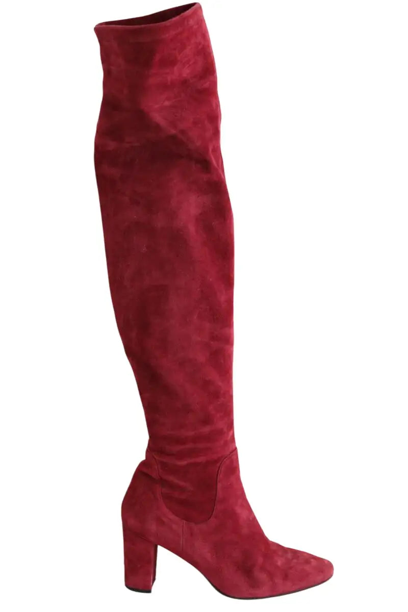 Bottes LK Bennett Bordeaux en Daim, taille 39 - Seconde Main